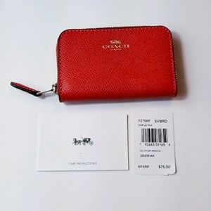 Coach leather zippered wallet/card case
